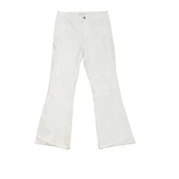 Women's Flying Monkey Distressed cropped flare Jeans, Size 25, White, trendy - Picture 2 of 7